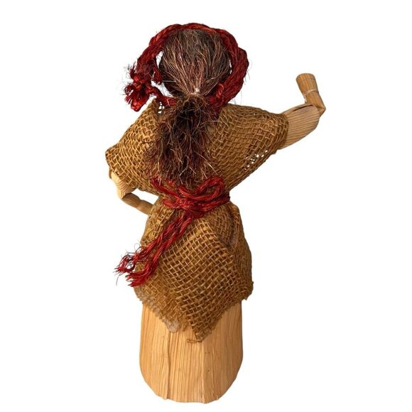 2 Corn Husks Dolls Women Vintage Natural Primative - Picture 13 of 14